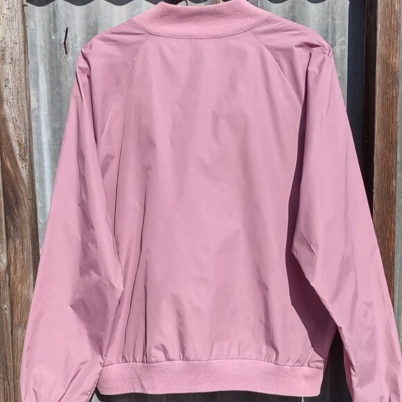 PINK Victoria Secret Full Zip Windbreaker Jacket Mauve Retro Women's Size Large - Picture 4 of 7